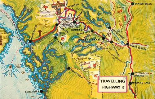 AK / Ansichtskarte Houston_British_Columbia_Canada Travelling Highway Karte 