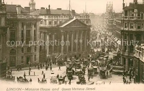 AK / Ansichtskarte London__UK Mansion house and Queen Victoria Street 