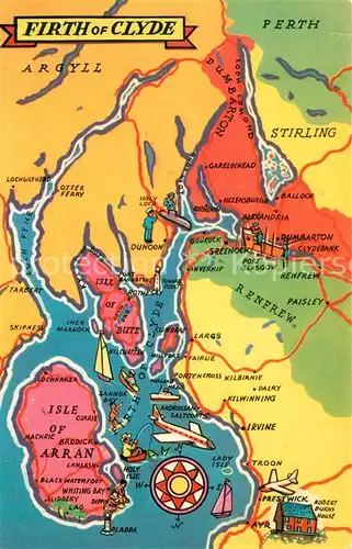 AK / Ansichtskarte Isle of Arran_UK Karte Firth of Clyde 