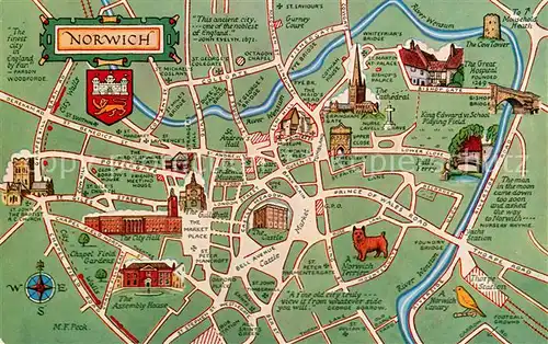 AK / Ansichtskarte Norwich__UK Karte Norwich 
