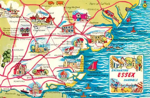 AK / Ansichtskarte Southend on Sea_UK Karte Southend on Sea 