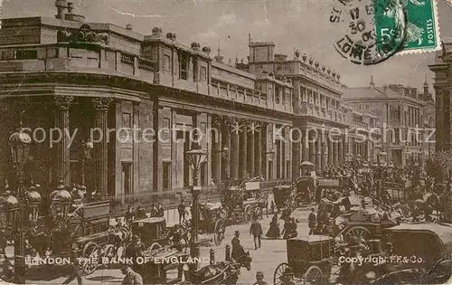 AK / Ansichtskarte London__UK Bank of England m. Kutschen Gespanne 