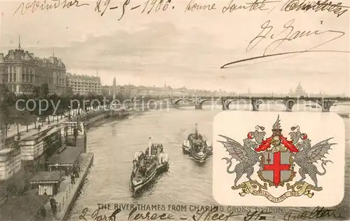 AK / Ansichtskarte London__UK The River Thames from Charing Cross 