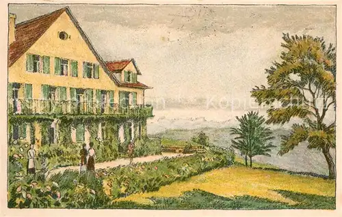 AK / Ansichtskarte Zuerichberg_ZH Alkoholfreis Volks  und Kurhaus Dependance Das Heimeli Kuenstlerkarte Zuerichberg ZH