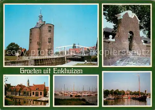 AK / Ansichtskarte Enkhuizen_NL Schloss Bruecke Mauer Hafen 