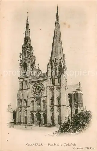 AK / Ansichtskarte Chartres_28 Facade de la Cathedrale 