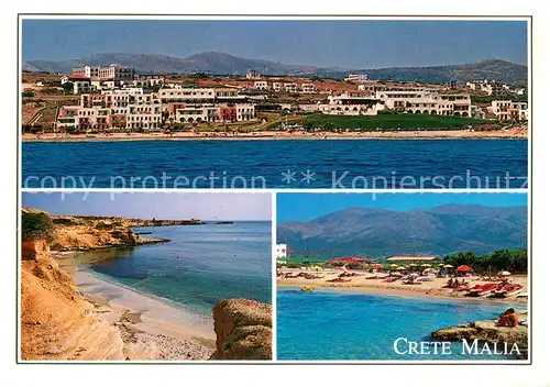 AK / Ansichtskarte Malia_Crete_Greece Kuestenort Panorama Strand 