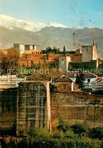 AK / Ansichtskarte Granada_Andalucia_ES Vista parcial de la Alhambra y Sierra Nevada 