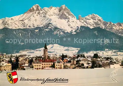 AK / Ansichtskarte Saalfelden_Steinernes_Meer_AT Ortsansicht mit Kirche Winterpanorama 
