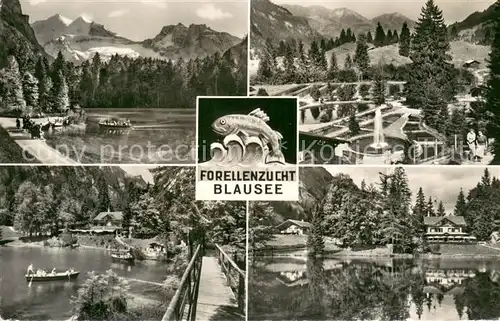 AK / Ansichtskarte Blausee Mitholz_BE Forellenzucht Panorama 