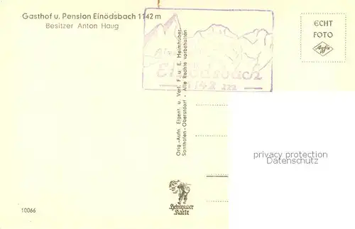 AK / Ansichtskarte Einoedsbach Gasthof Pension Einoedsbach Einoedsbach