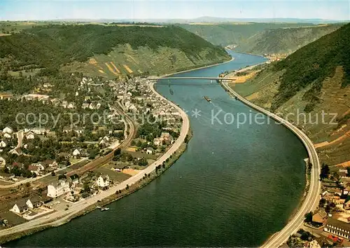 AK / Ansichtskarte Loef_Mosel Fliegeraufnahme mit Moselbruecke Alken Brodenbach Loef_Mosel