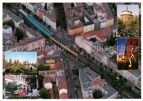AK / Ansichtskarte Berlin Mauerpark Oderberger Strasse Wasserturm an der Knaackstrasse Fliegeraufnahme Berlin