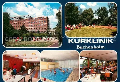 AK / Ansichtskarte Malente Gremsmuehlen Kurklinik Buchenholm Sportplatz Kegelbahn Hallenbad Speiseraum Malente Gremsmuehlen