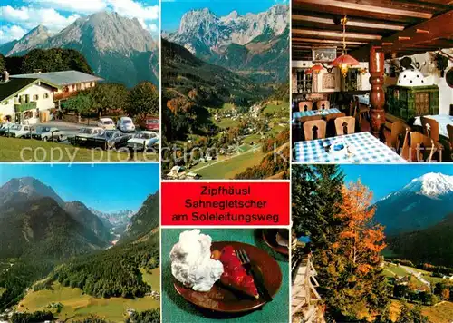 AK / Ansichtskarte Ramsau_Berchtesgaden Gasthaus Zipfhaeusl Panorama Gaststube Ramsau Berchtesgaden