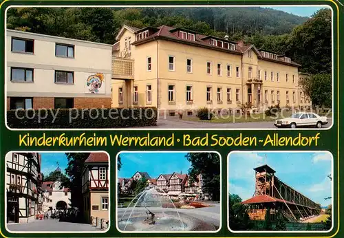 AK / Ansichtskarte Bad_Sooden Allendorf Kinderkurheim Werraland Ortspartie Springbrunnen Saline Bad_Sooden Allendorf