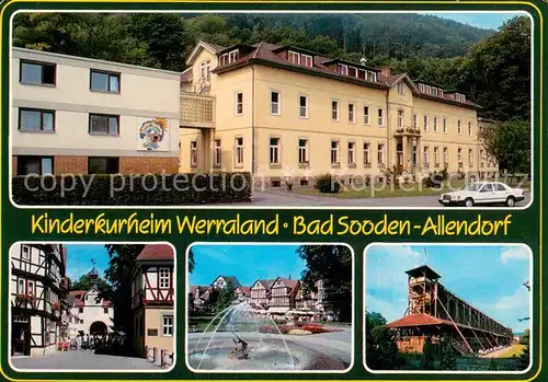 AK / Ansichtskarte Bad_Sooden Allendorf Kinderkurheim Werraland Ortspartie Springbrunnen Saline Bad_Sooden Allendorf