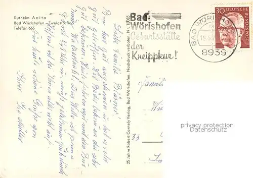 AK / Ansichtskarte Bad_Woerishofen Kurheim Anita Freiterrasse Bad_Woerishofen