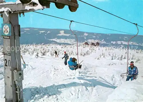 AK / Ansichtskarte Karkonosze Wyciag krzeselkowy ze Szklarskiej Poleby na Szrenice Karkonosze