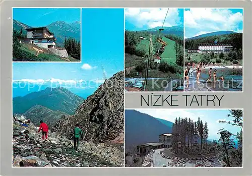 AK / Ansichtskarte Nizke_Tatry_Slovakia Horsky hotel Kosodrevina Sedackova lanovka na Chopok Hotel Partizan na Taloch Hotel Srdiecko 