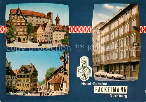 AK / Ansichtskarte Nuernberg Burg Albrecht Duerer Haus Hotel Pension Fackelmann  Nuernberg