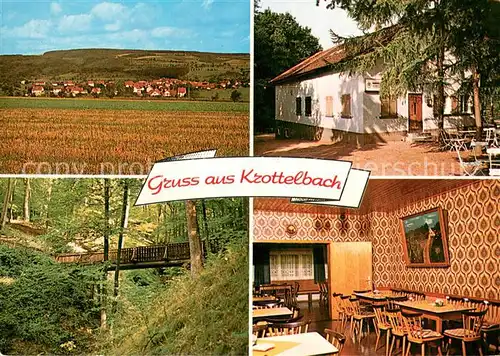 AK / Ansichtskarte Krottelbach Panorama Wanderheim Hoher Fels Gaststube Krottelbach