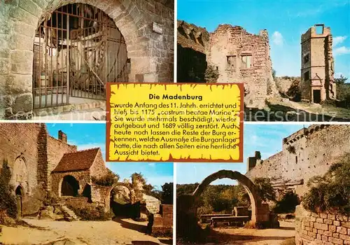 AK / Ansichtskarte Eschbach_Pfalz Die Madenburg an der Weinstrasse Teilansichten Eschbach Pfalz