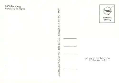 AK / Ansichtskarte Bamberg Michelsberg mit Regnitz Bamberg