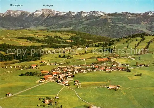 AK / Ansichtskarte Oberreute Fliegeraufnahme mit Rindalphorn und Hochgrat Oberreute