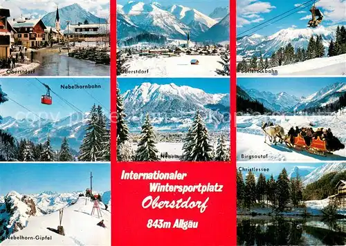 AK / Ansichtskarte Oberstdorf Panorama Sollereckbahn Nebehornbahn mit Gipfel Birgsautal Christlessee Oberstdorf