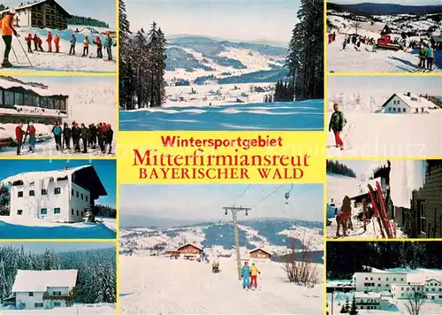 AK / Ansichtskarte Mitterfirmiansreut Panorama Skischulen Schlepplift Skipisten Mitterfirmiansreut