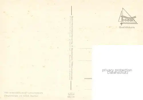 AK / Ansichtskarte Langenargen_Bodensee Uferpromenade mit Schloss Montfort Langenargen Bodensee