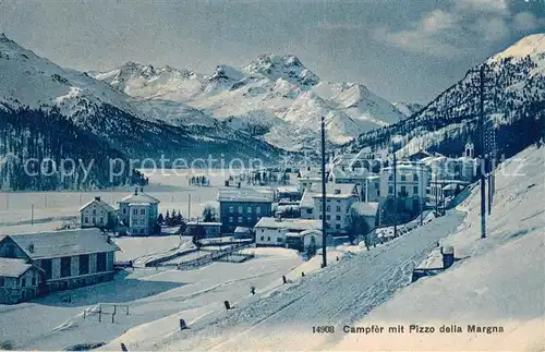 AK / Ansichtskarte Campfer_St_Moritz_GR Panorama Blick gegen Pizzo della Margna Campfer_St_Moritz_GR