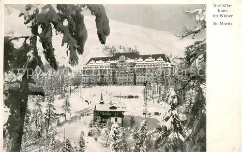 AK / Ansichtskarte St_Moritz_GR Suvrettahaus im Winter St_Moritz_GR