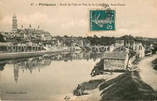 AK / Ansichtskarte Perigueux_24 Bords de l Isle et vue de la Cathedrale Saint Front 