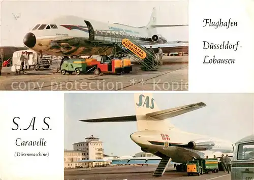 AK / Ansichtskarte Flughafen_Airport_Aeroporto Duesseldorf Lohausen S.A.S Caravelle Flughafen_Airport