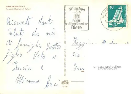 AK / Ansichtskarte Muenchen Karlsplatz Stachus mit Karlstor Muenchen