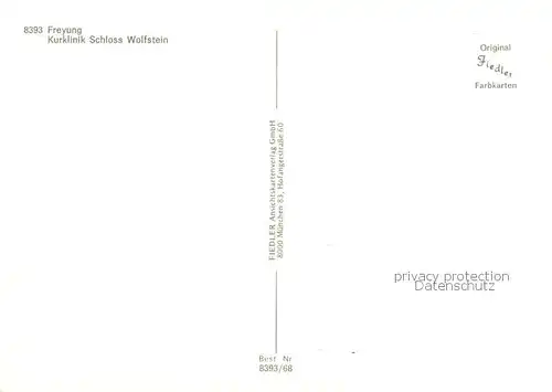 AK / Ansichtskarte Freyung Kurklinik Schloss Wolfstein Freyung