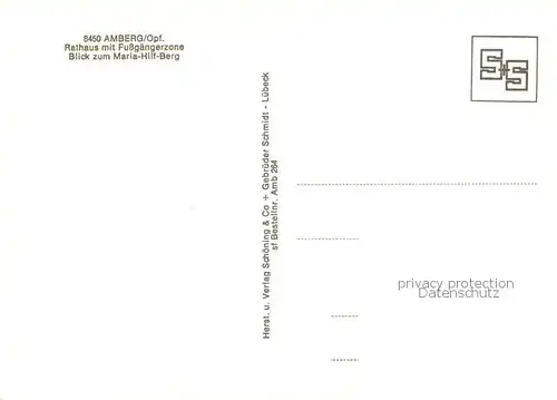 AK / Ansichtskarte Amberg_Oberpfalz Rathaus mit Fussgaengerzone Amberg Oberpfalz