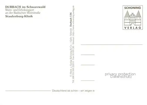 AK / Ansichtskarte Durbach Fliegeraufnahme mit Staufenburg Klinik Durbach