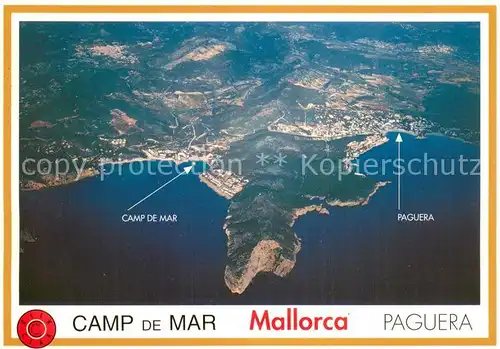 AK / Ansichtskarte Camp_de_Mar_Andratx_Mallorca_ES Fliegeraufnahme mit Paguera 