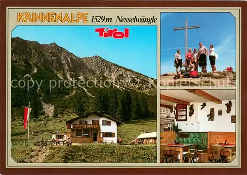 AK / Ansichtskarte Krinnenalpe_1529m_Tannheim_Tirol_AT Gipfelkreuz Krinnenspitze Almststube 