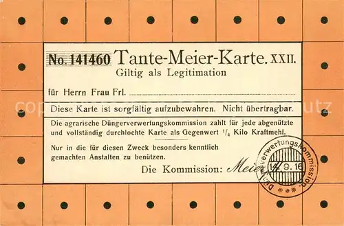 AK / Ansichtskarte Politik_Geschichte Lebensmittelkarte Humor Politik Geschichte