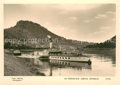 AK / Ansichtskarte Dampfer_Schaufelrad Am Koenigstein foto Hering  