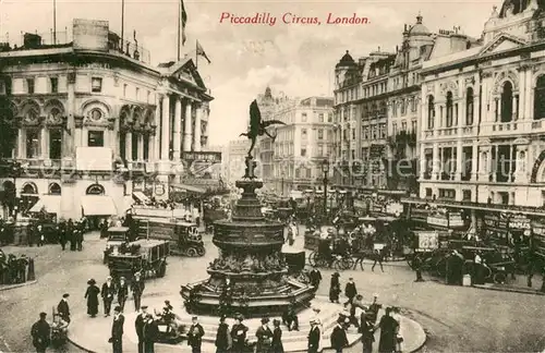 AK / Ansichtskarte London__UK Piccadilly Circus m. Kutschen 