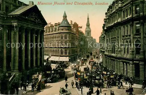 AK / Ansichtskarte London__UK Mansion House and Cheapside m. Gespannen   Kutschen 