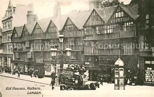 AK / Ansichtskarte London__UK Old Houses   Holborn m. Kutsche 