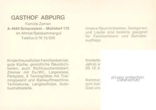 AK / Ansichtskarte Scharnstein_AT Gasthof Abpurg Teilansichten u. Informationen 