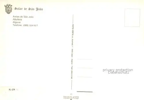AK / Ansichtskarte Albufeira_PT Solar de Sao Joao Strand 
