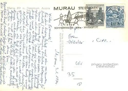 AK / Ansichtskarte Murau_Steiermark Kirche   Bahn Stadt Ansichten Winter Schnee Murau_Steiermark